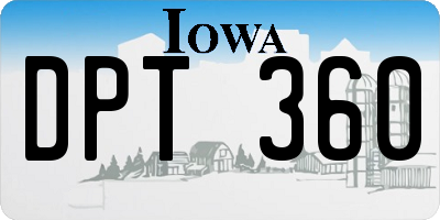 IA license plate DPT360