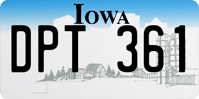 IA license plate DPT361