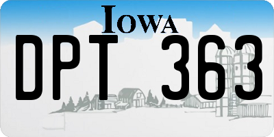 IA license plate DPT363