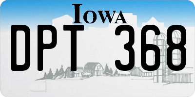 IA license plate DPT368