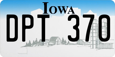 IA license plate DPT370