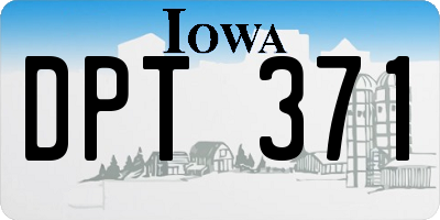 IA license plate DPT371
