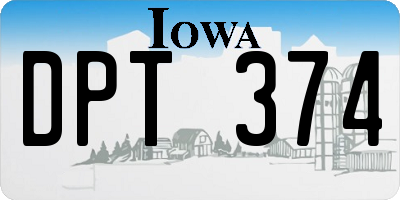 IA license plate DPT374