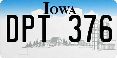 IA license plate DPT376
