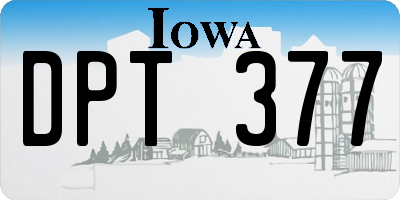 IA license plate DPT377