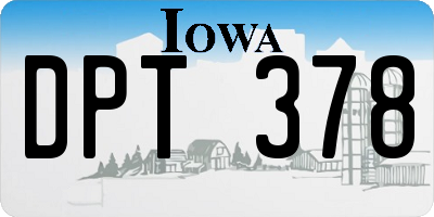 IA license plate DPT378