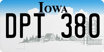 IA license plate DPT380