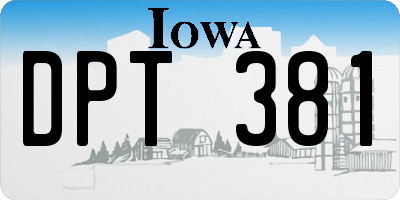IA license plate DPT381
