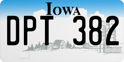 IA license plate DPT382