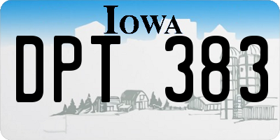 IA license plate DPT383