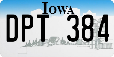 IA license plate DPT384