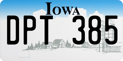 IA license plate DPT385