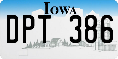 IA license plate DPT386