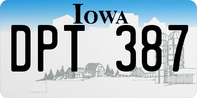 IA license plate DPT387