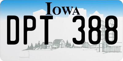 IA license plate DPT388