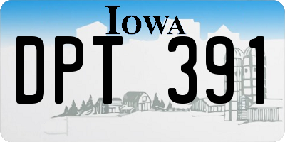 IA license plate DPT391
