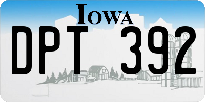 IA license plate DPT392