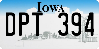 IA license plate DPT394
