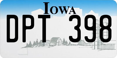 IA license plate DPT398