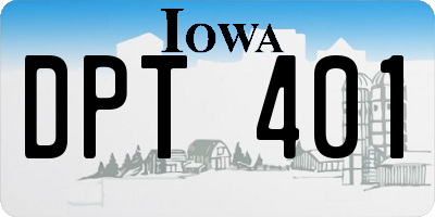 IA license plate DPT401