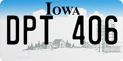 IA license plate DPT406