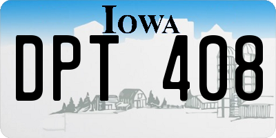 IA license plate DPT408