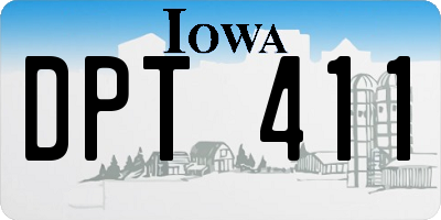 IA license plate DPT411