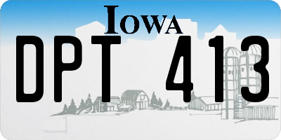IA license plate DPT413