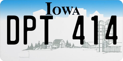 IA license plate DPT414