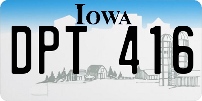 IA license plate DPT416