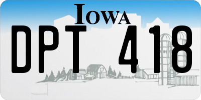 IA license plate DPT418