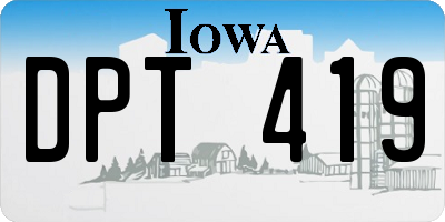 IA license plate DPT419