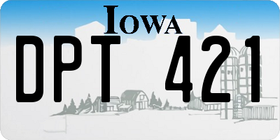 IA license plate DPT421