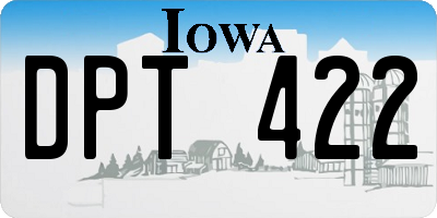 IA license plate DPT422