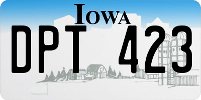 IA license plate DPT423