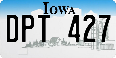 IA license plate DPT427