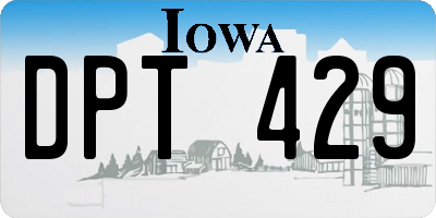 IA license plate DPT429