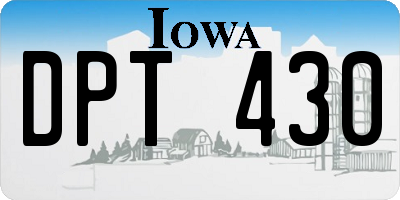 IA license plate DPT430