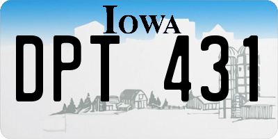IA license plate DPT431