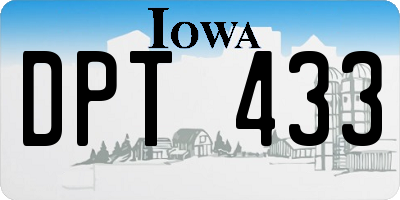 IA license plate DPT433