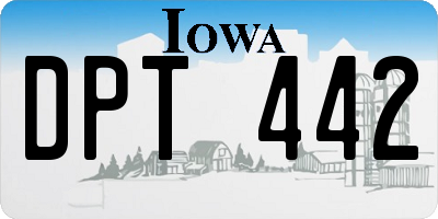 IA license plate DPT442