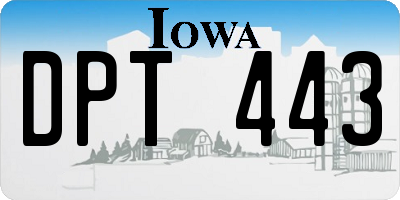 IA license plate DPT443