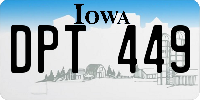 IA license plate DPT449