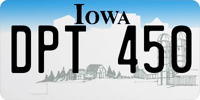 IA license plate DPT450