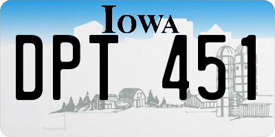 IA license plate DPT451
