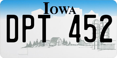 IA license plate DPT452