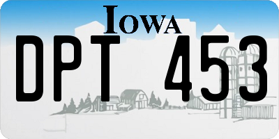 IA license plate DPT453