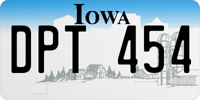 IA license plate DPT454
