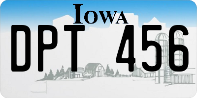 IA license plate DPT456