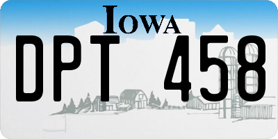 IA license plate DPT458